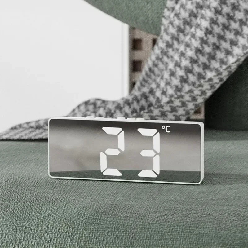 LED Alarm Clock Voice Control Dual Snooze 12/24H